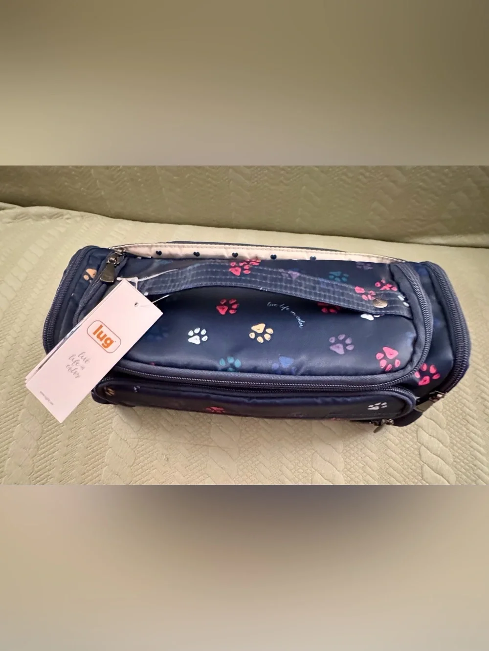 Lug Trolley Cosmetic Bag Paws Navy NWT